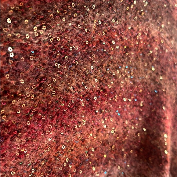 Alpaca Wool Sequin Knit Sweater Ombré Striped Banana Republic Cropped Sweater M - Picture 10 of 10